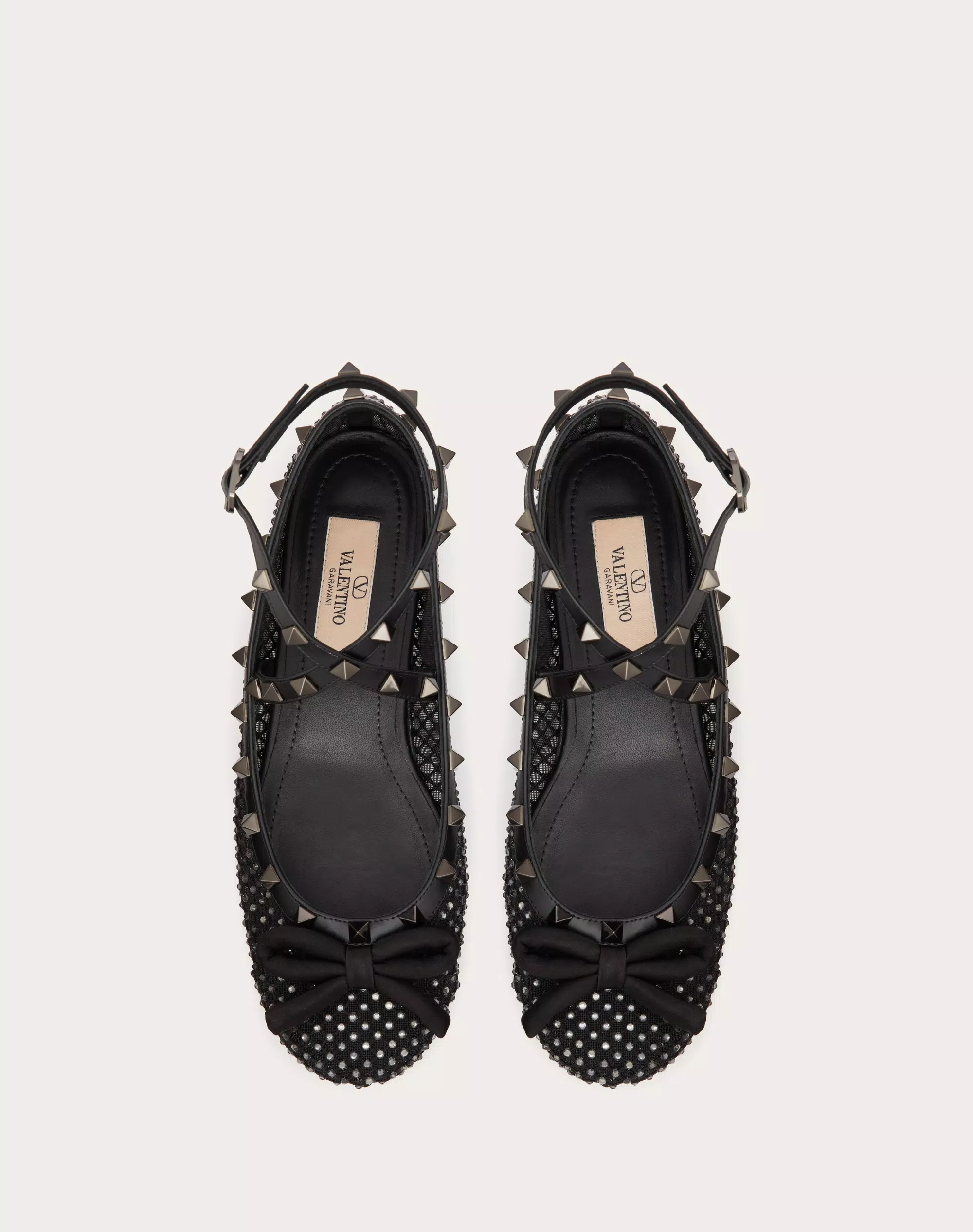 ROCKSTUD MESH BALLERINA WITH CRYSTALS AND MATCHING STUDS